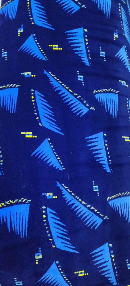 Velour plumas azul y amarillo